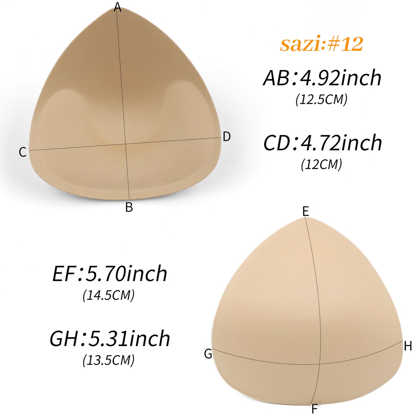 Triangle Sponge Brassiere Pad Top Thin Bottom Thick Lift Chest Gather Underwear Bra Inserts